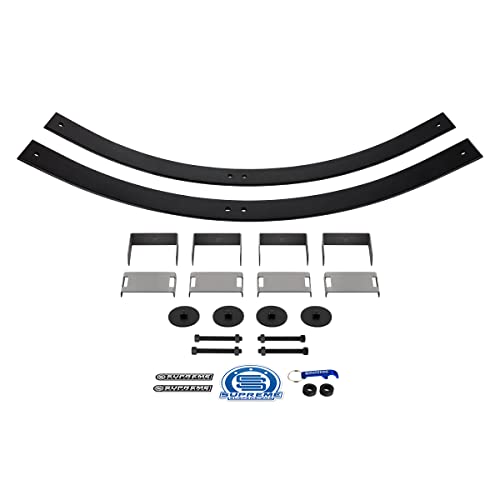 Supreme Suspensions - 2 to 2.5 Inch Rear Lift for 2004-2020 Ford F150 (2WD 4WD) High-Strength Steel 2-Pin Add-A-Leafs Suspension Lift Kit | Helper Springs Compatible with 2004+ F-150 Trucks