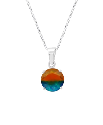 Pendentif opale paon naturel et diamant avec sa chaîne en argent 925