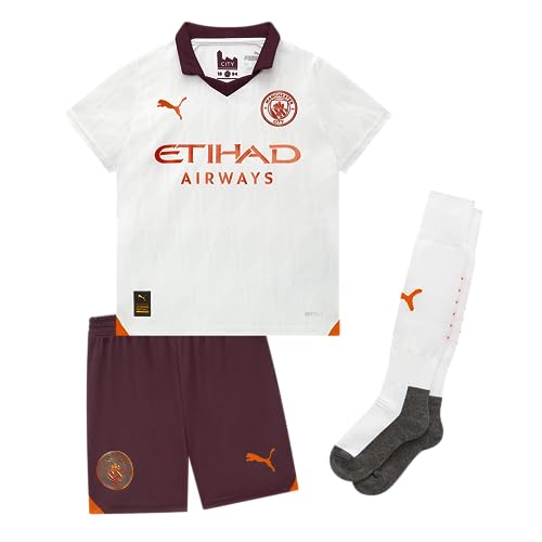 Manchester City Kids Away Mini Kit 2023/24 Season - White - Size: 4 Years