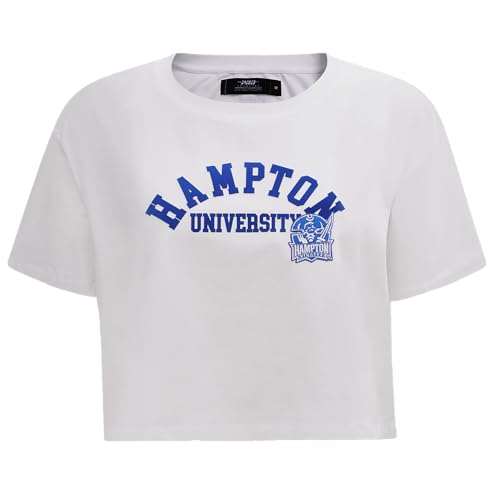 Pro Standard Womens Hampton University Classic Essentials Short Sleeve Boxy Tee White L