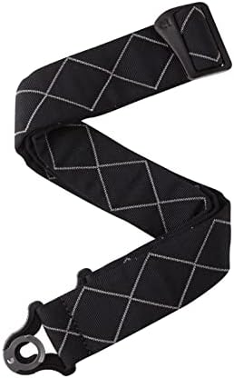 D'Addario Auto Lock Guitar Strap - Acoustic & Electric Guitar Accessories - Easy to Use Auto Locking Guitar Straps - Uses Existing Guitar Strap Buttons - Padded - Black Diamond