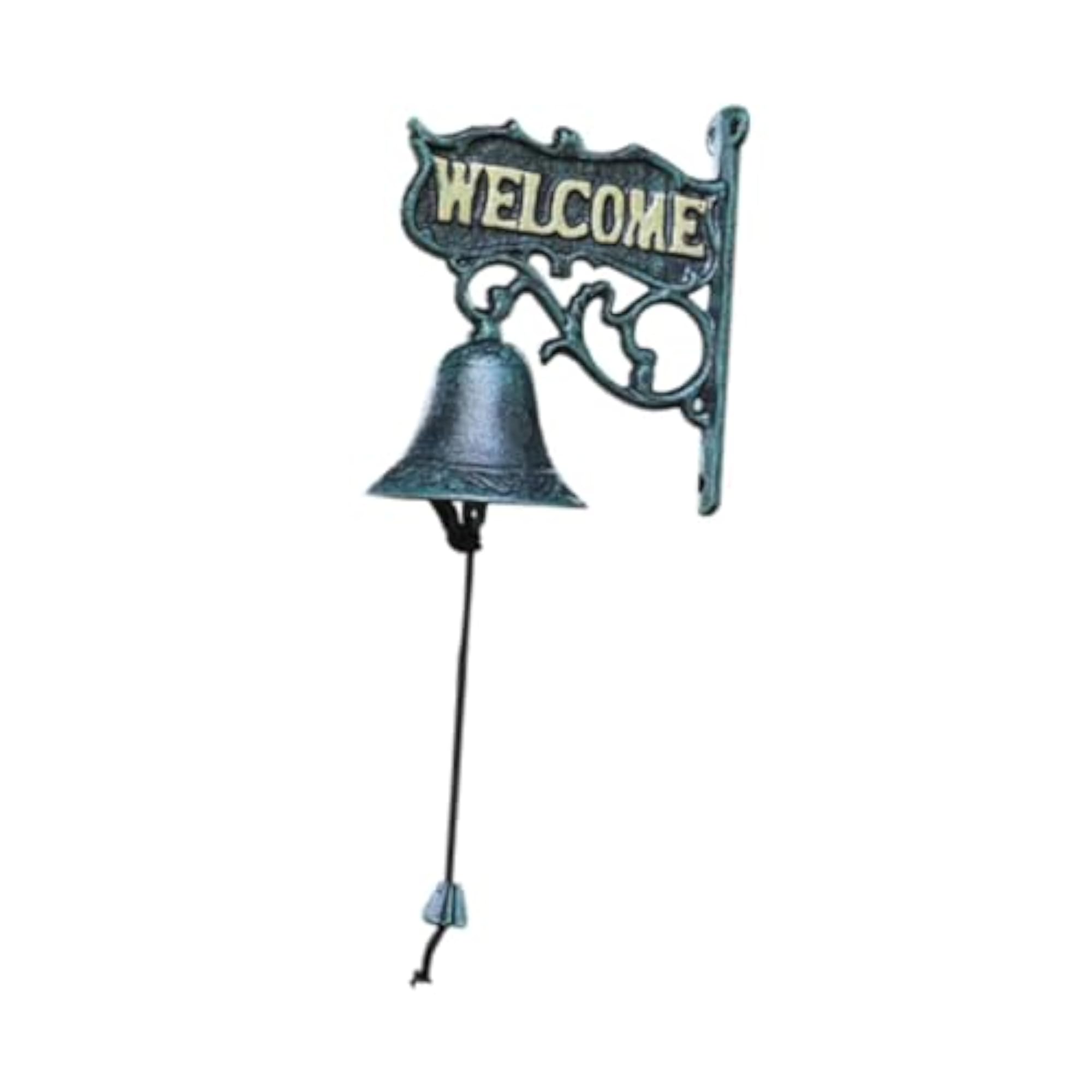 Cast Iron Door Bell Welcome Sign for Outdoor Use