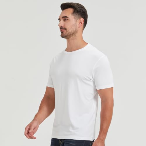 Image of netdraw Men's Ultra Soft Bamboo Viscose Cotton T-Shirt S-3XL | Moisture Wicking, Lightweight, Cool-Touch, Everyday Casual, Lounge, Sleep & Undershirt