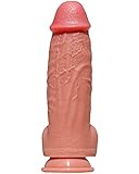 XXXL Realistic Dildo 3.1 Inch Diameter Double Layer Design 12 Inch Long Huge Thick Penis Silicone Material Big Dick Cock Adult Sex Toy Strong Suction Cup 2 Balls for Experienced Women