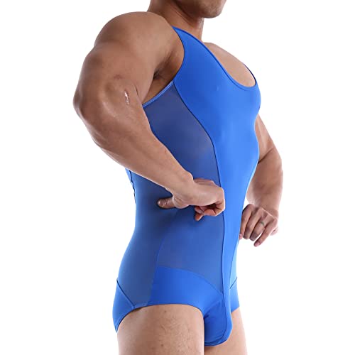 Qiati Mens Bodysuit Sexy Athletic Supporters Jumpsuit Sport Singlet Leotard Underwear Wrestling Bodysuit #TOP2