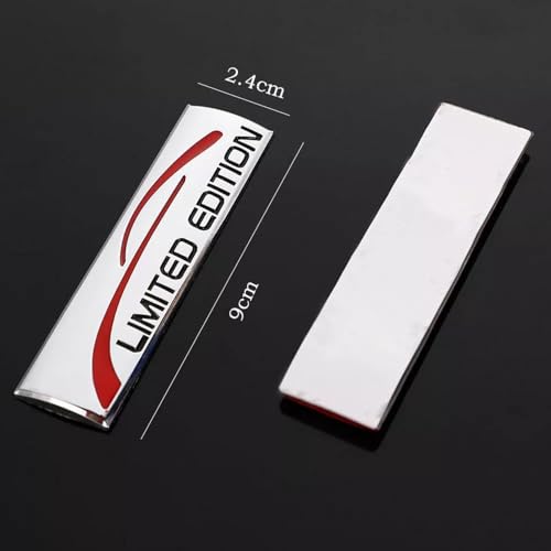 Image of Pair Set Limited Edition Car Emblem Premium 3D Sport Turbo Badge Auto Rear Trunk Side Decal Sticker (Gloss Silver)
