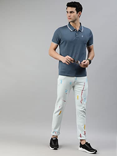 Image of Urbano Fashion Men's Solid Slim Fit Half Sleeve Cotton Polo T-Shirt