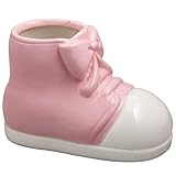 Fox Valley Traders Heirloom Baby Bootie, Classic Keepsake Shoe, Ceramic, Pink