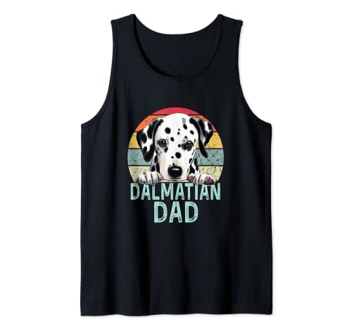 Dálmata Dog Dad Retro Vintage Perro Amante Dueño Camiseta sin Mangas