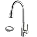 KES BRASS Tall Kitchen Faucet Brushed Nickel with Pull Down Sprayer Extra High Large Modern Commercial Pullout Sink Faucet Swivel High Arc Gooseneck Pulldown Sprayer Head Satin Nickel, L6932-2