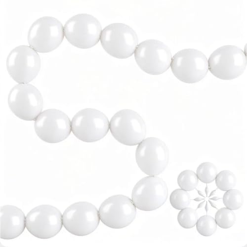Image of White Link Balloons 12 Inch 120 Pcs Latex Quick Linking Balloon for Birthday Wedding Party Festival Decorations