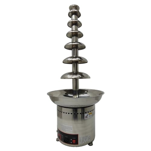 Banfluxion 7-Tier Electric Stainless Steel Chocolate Melts Dipping Fondue Fountain Commercial Chocolate Fondue Fountain Machine 110V Chocolate Waterfall Heated Melting Machine for Party