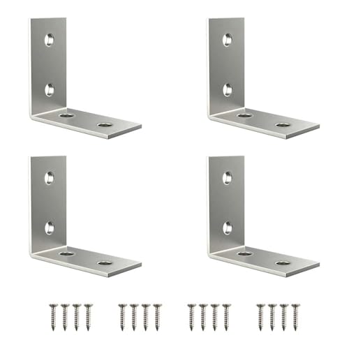 Volo L Angle Bracket for Reinforcing Chairs/Tables - Shelf Bracket 40mmx20mm Zinc Plated, L Shape Bracket for Solid Shelf Support, Joint Right Corner Brace (1.5" x 0.75") (40mm X 20mm, 12)