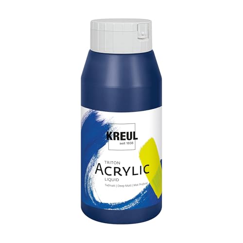 KREUL 17080 - Triton Acrylic Liquid Phthaloblau 750 ml, Hochwertige Künstler-Acrylfarbe in Studienqualität mit leicht fließendem Charakter, tiefmatt auftrocknend KREUL 17080 - Triton Acrylic Liquid Phthaloblau 750 ml, Hochwertige Künstler-Acrylfarbe in Studienqualität mit leicht fließendem Charakter, tiefmatt auftrocknend