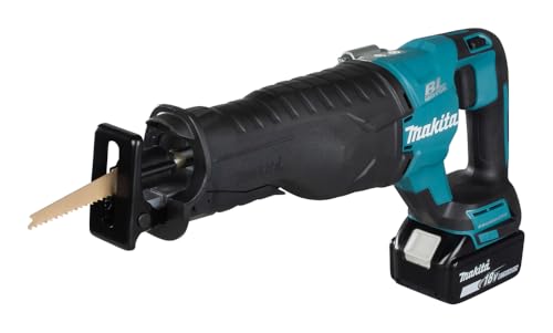 Makita DJR187RT Akku Reciprosäge 18 V und Ladegerät im Transportkoffer Schwarz mit 1x Akku 5 0 Ah