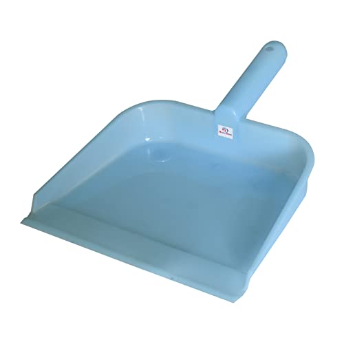 Image of Heart Home Plastic Lightweight 10 inch Dustpan with Comfort Grip Handle for Easy Sweep Broom, Pack of 2 (Pink & Blue)