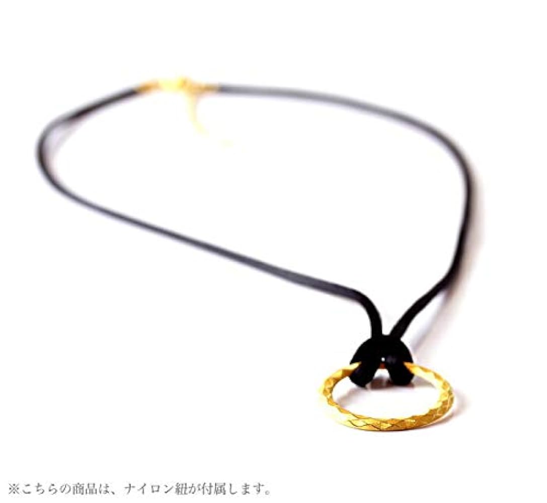 プリマゴールド 純金 メンズ ダイヤカット リング型ペンダント（紐付き