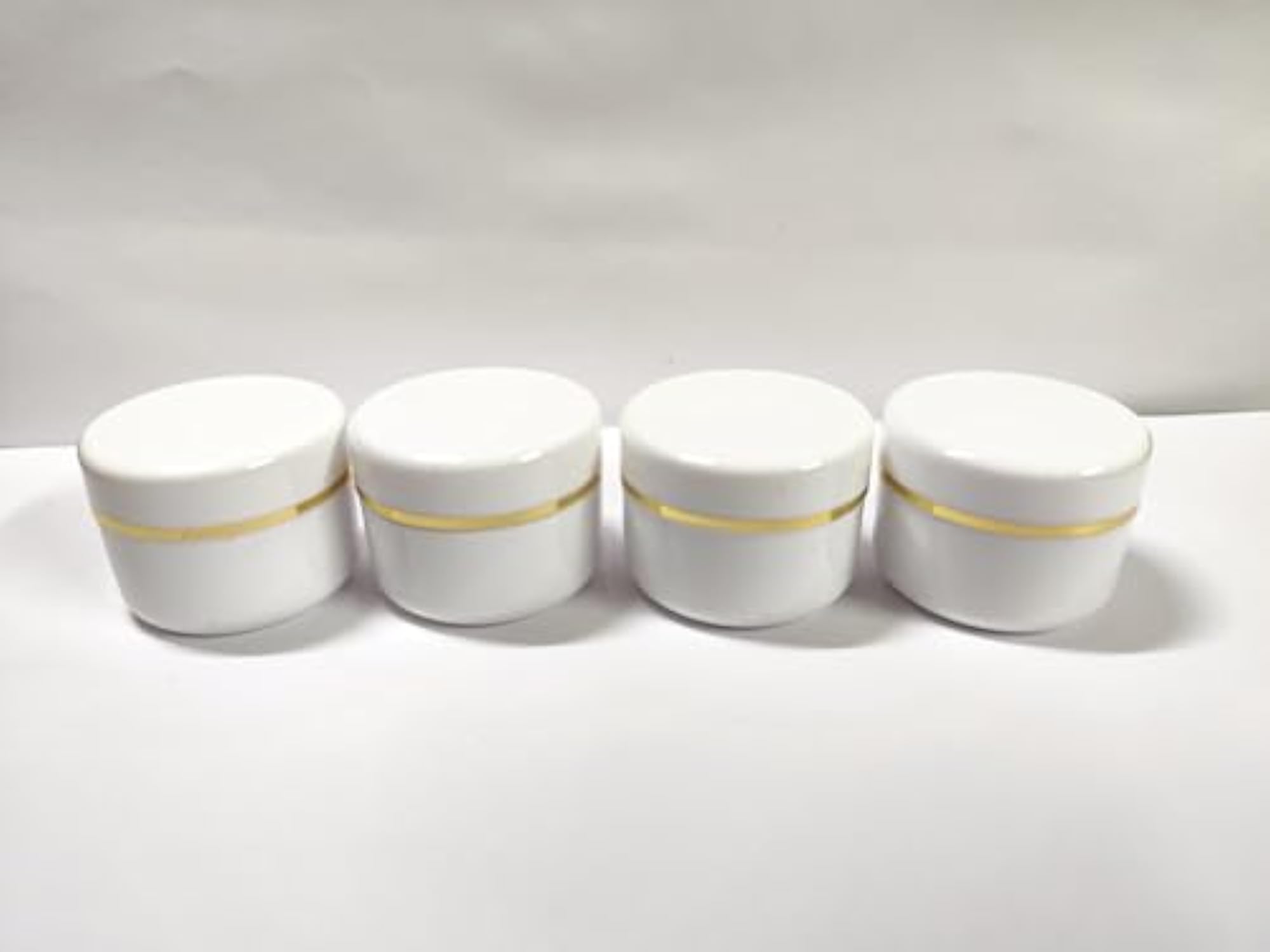 Empty Plastic White Cosmetic Jar Container, Pack of 12