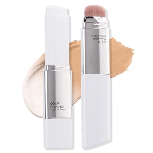 Erinde Fond de Teint Stick Change de Couleur, Fond de Teint avec Brosse Pratique, Texture Crème Fine et Confortable, Corrige le Teint et Unifie, Résultat...
