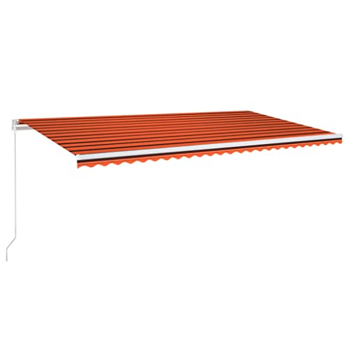 vidaXL Gelenkarmmarkise Einziehbar mit LED Markise Sonnenmarkise Balkonmarkise Sonnenschutz Sichtschutz Fenster Terrasse Garten 600x300cm Orange Braun