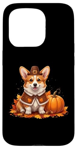 Autumn Pumpkin Fall Season Cute Corgi Thanksgiving Dog X}zP[X iPhone 15 Pro p