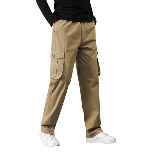 Image of Reoutlook Men's Cargo Pants - Comfortable, Durable, Multi-Pocket Tactical Work Pants for Outdoor, Hiking, & Everyday Wear