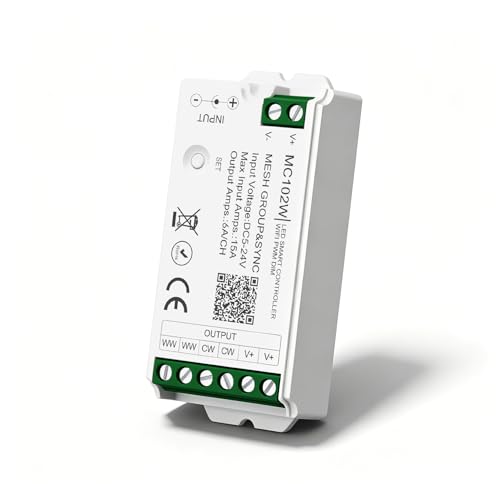 Aclorol-WiFi-Tunable-LED-Controller-for-COB-SMD-3-PIN-CW-WW-Strip-Lights Aclorol WiFi Tunable LED Controller for COB SMD 3-PIN (+CW WW) Strip Lights - Image 1