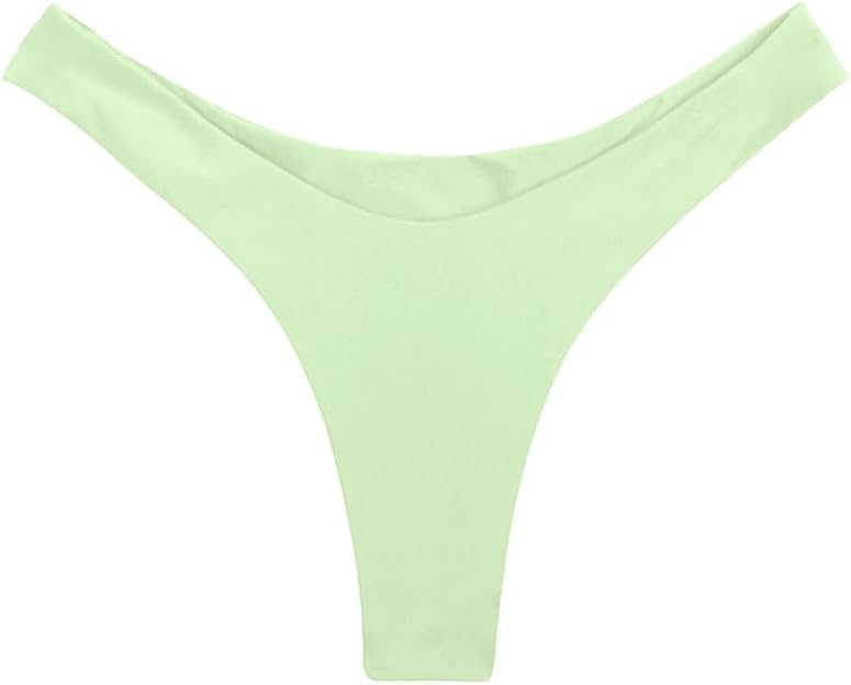 SherryDC Women's Sexy Cheeky Thong Brazilian Cut Low Rise High Leg Bikini Bottom - Image 4