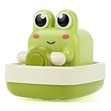 DUCKBOXX XX Wind-up Boating Frog Bath Toy with Spin Propeller, No Battery Mold-Free Anti-Rust Interactive Montessori Toy for Kids