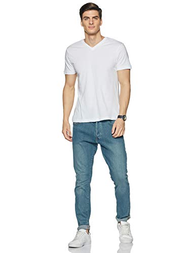 Image of Amazon Brand - Symbol Men's Solid Cotton T Shirt | Plain | V Neck | Half Sleeve-Regular Fit | Combo Pack of 3 (Available in Plus Sizes)