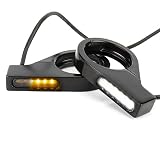HAZAWA Motorcycle Fork Mounted LED Turn Signals 39-41mm Switchback Sequential Amber Light with Brack