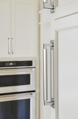 Image of Amerock Medora 8-13 /16 inch Polished Nickel Backplate | Decorative zinc cabinet hardware backplate designed to complement knobs and pulls while protecting cabinet surfaces