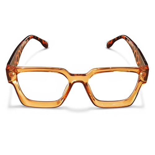 Image of livho Oversized Eyewear Frame for Woman and Men - Rectangle Fashion Glasses for Computer, Chic Preppy Frame