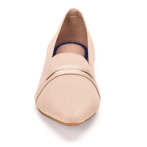 Image of Frank Mully Women's Casual Loafer Flats Slip On Loafer Shoes Comfortable Knit Flat Shoes Classics Pointy Toe Loafer Flats,for Work,Travel