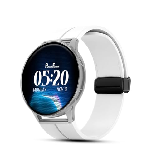 Image of PunnkFunnk Active 2 Smartwatch, 1.39 inch HD Round Display, Bluetooth Calling, Heart Rate & SPO₂, 100+ Sports Modes, IP67, Long Battery Life for Men & Women (Magnetic White)