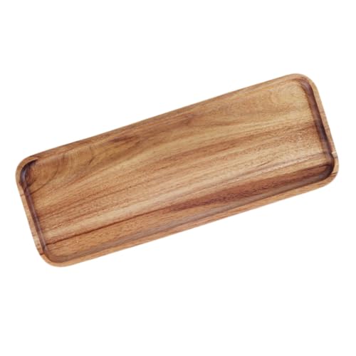 CIYODO 1PC Acacia Wood Food Tray for Serving Breakfast Coffee and Desserts Sturdy and Practical Storage Tray for Home Kitchen and Dining Room Use