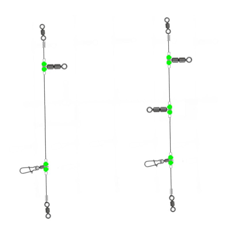 5 piezas de líderes de pesca luminosos con giratorios y snaps