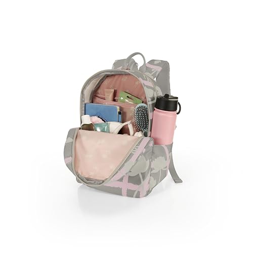 Image of American Tourister x Love Child by Masaba Printed Polyester Backpack for Women /Stylish Lightweight College & Travel Backpack /Spacious Compartments /Padded Shoulder Straps /Trendy Casual Bag- Grey