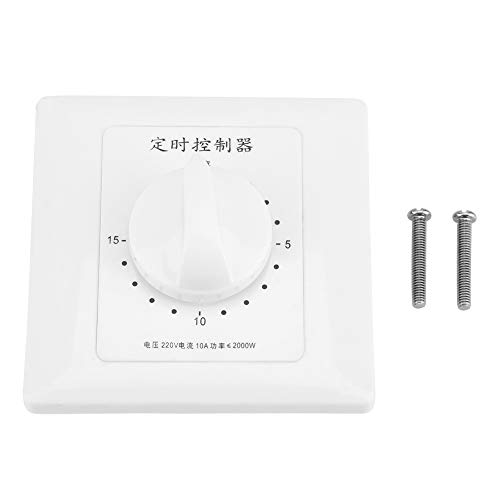 Interrupteur Minuterie Mecanique,220V 15 Minutes Compte à rebours Prise mécanique intérieur Intelligent et Électrique Compte à Rebours Interrupteur Minuterie Commande pour Maison