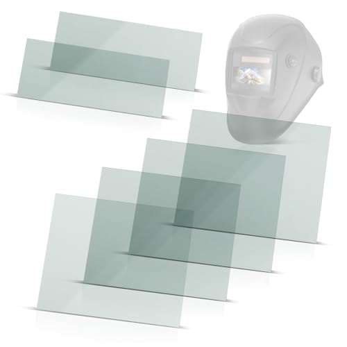 STAHLWERK Schweißhelm Vorsatzscheiben 6er Set – Ersatzgläser innen und außen, Schweißschutzglas, Visierglas, Schutzglas nach EN ISO 16321 Ersatzscheiben für den Vollautomatik Schweißhelm Worker