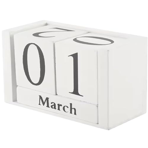 Calendario de Madera,Calendario Perpetuo,Calendario Madera Cubos,madera Bloque Perpetuo calendario,calendario sobremesa,Para la decoración de salas de estar,Dormitorios,Oficinas,Cafeterías,Blanco