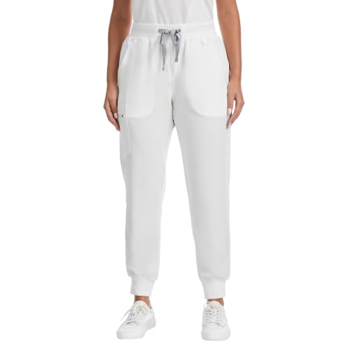 Image of Kitmaz Scrub Pants for Women - Mid Rise 4-Way Stretch Anti-Wrinkle Slim Fit Jogger Pants, Drawstring & 5 Pockets