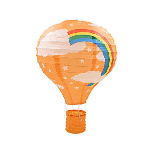 10/12/14/16inch Rainbow Hot Air Balloon Paper Lantern Lampshade Ceiling Christmas Wedding Party Bar Hanging DIY Decoration-Orange Rainbow,12inch 30cm