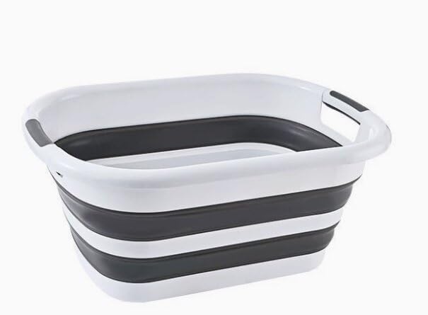 Image of Only 1 left, $2 off saleUpgraded Collapsible Multi-Use Tub - Foldable Bathtub, Laundry Basket, Dish Pan, Storage Bin for Camping, Hiking, Home (Space-Saving, Premium Grey)