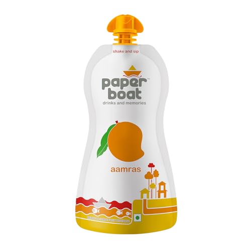 Paper Boat Aamras, Mango Fruit Juice, No Added Preservatives and Colours (Pack of 6, 200ml each)
