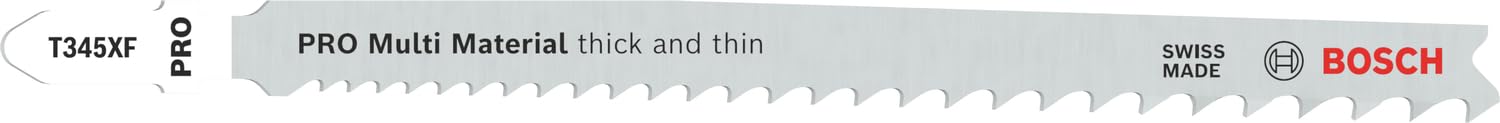 Bosch 25x PRO Thick and Thin Multi Material T345XF Jigsaw Blade (for Wood with nails, Steel, Length 132 mm, Professional Accessory Jigsaw)