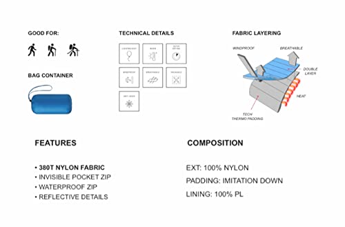 Lotto Chaqueta de invierno para hombre, acolchada, 110 gramos, para las 4 estaciones, acolchada, chaqueta de invierno, 149150 Query, L