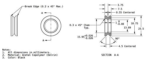Lysee 3D Printer Parts & Accessories - 10pcs Dual Bearing V-Wheel Kit Double Bearing Delrin V Wheel 5mm bore Reprap 3D Printer CNC Part