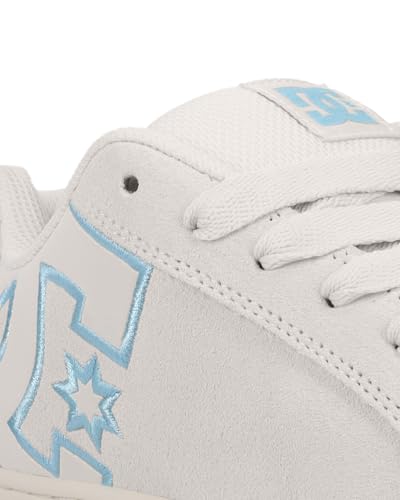 DC Women's Court Graffik Sd Sneaker, Off White/Blue, 7