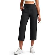 G4Free 21"/23"/25" BareFeel Capri Casual Pants for Women High Stretch Waist Soft Wide Leg Cropped...